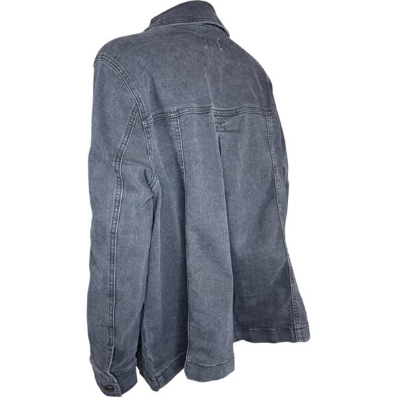 Me by Jennie Garth The Dylan Denim Jacket Washed Black 1X NWT Casual Pockets - Picture 2 of 15